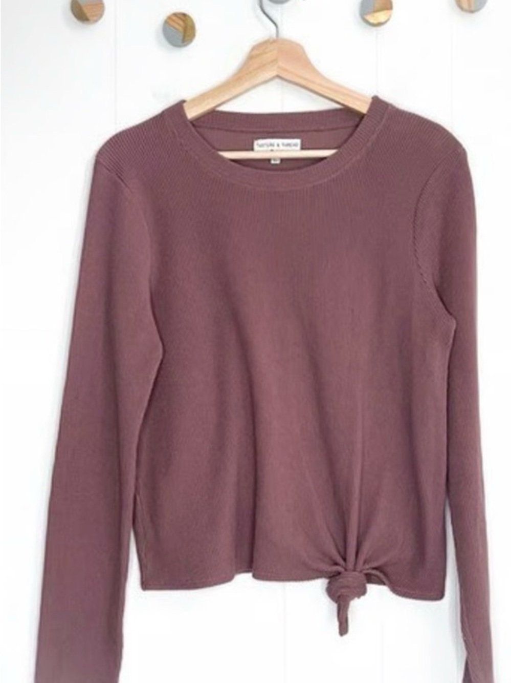 Madewell - Texture and Thread Ribbed Long-Sleeve Top with Front Tie